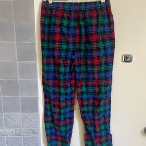 Lands' End Red and Blue Plaid Pajama Pants